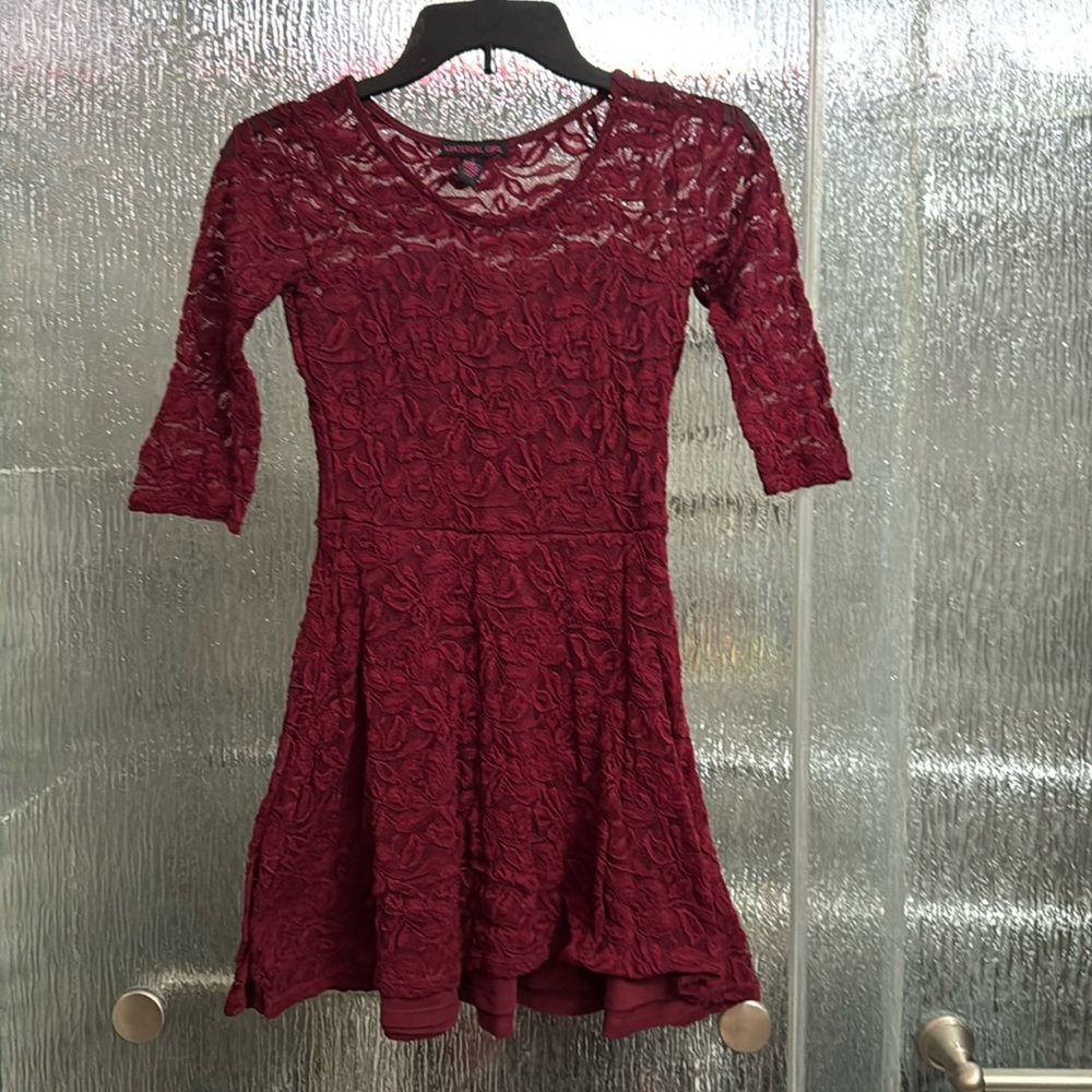 Burgundy lace dress